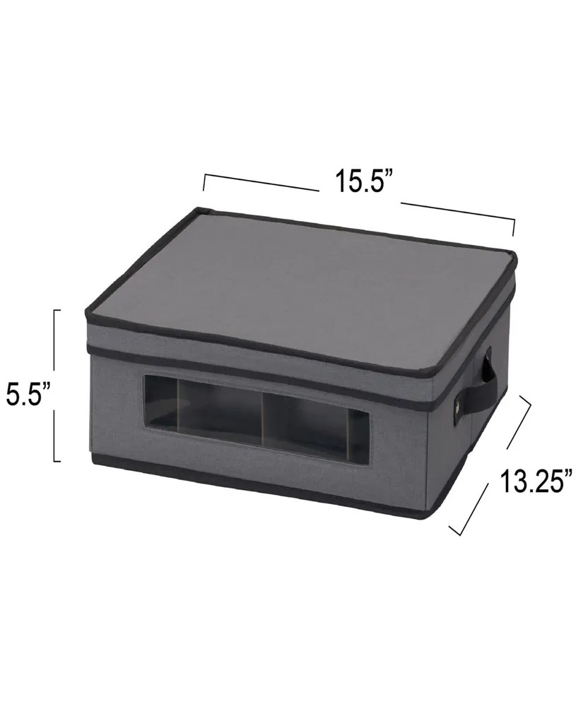 Household Essentials 12-Compartment China Cup Storage Chest