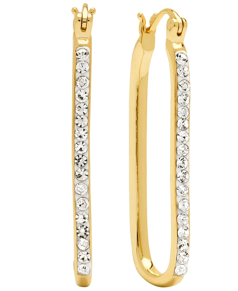 Women's Crystal Oblong Hoop Earring