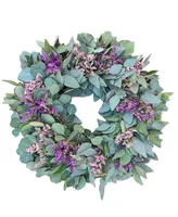 GreenishBlu Real Misty Flower Limonium Fresh Spring Wreath, 20"