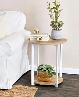 Round End Table with Storage Shelf