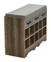 Entryway Shoe Bench with 10 Cubbies