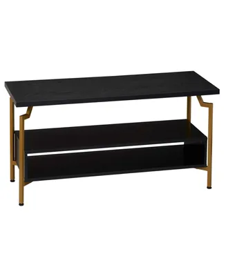 Crown Modern Television Stand - Black and Gold