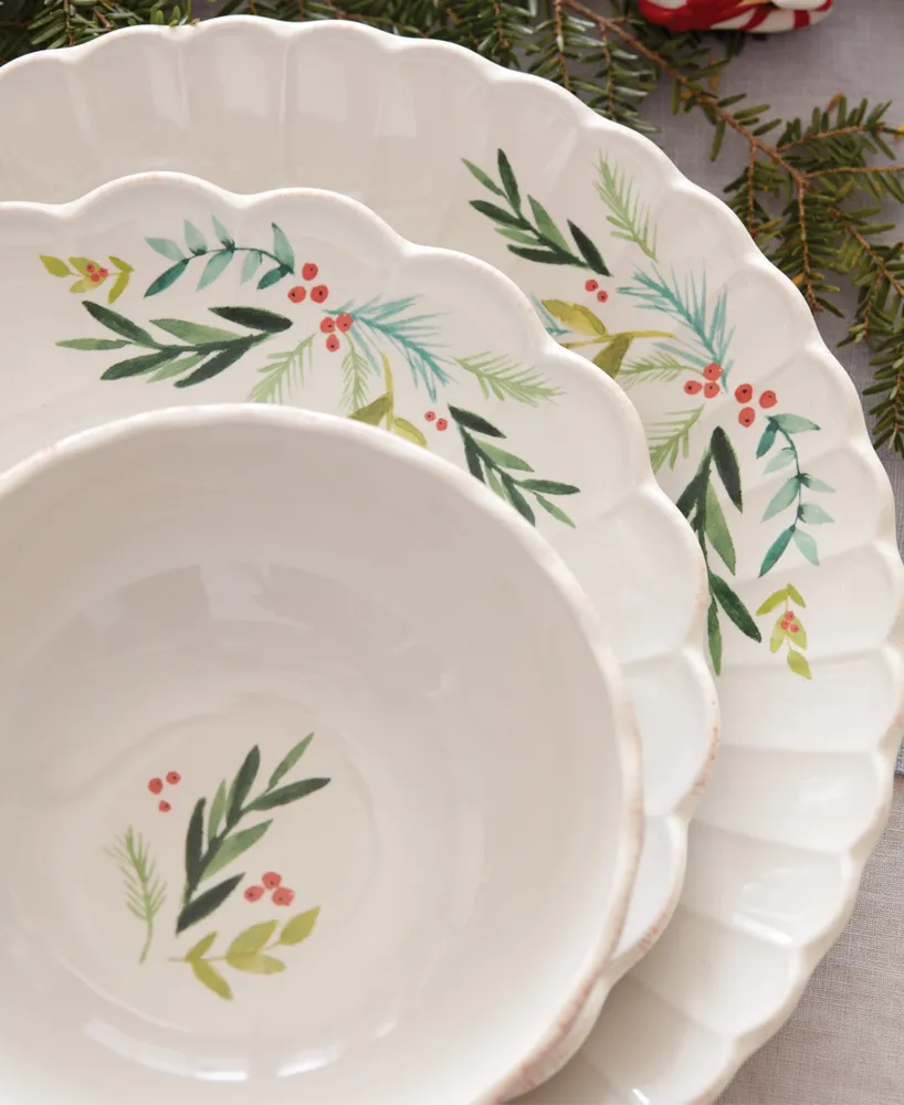 Lenox French Perle Berry Holiday All Purpose Bowls Set, Set of 4