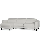 Silvanah 3-Pc. Leather Sectional with Storage Chaise and Power Recliner