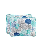 Closeout! Quaint Home Seashell and Starfish Print Reversible 5 Piece Quilt Set
