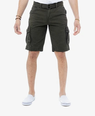 Men's Belted Double Pocket Cargo Shorts