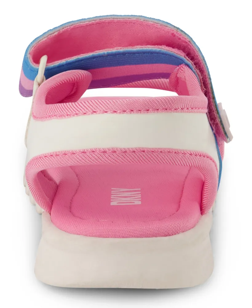 Dkny Toddler Girls Elastic Strap Pop Logoing Flat Sandals