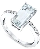 Aquamarine (2-5/8 ct. t.w. ) & Diamond (1/10 ct. t.w.) Ring in Sterling Silver