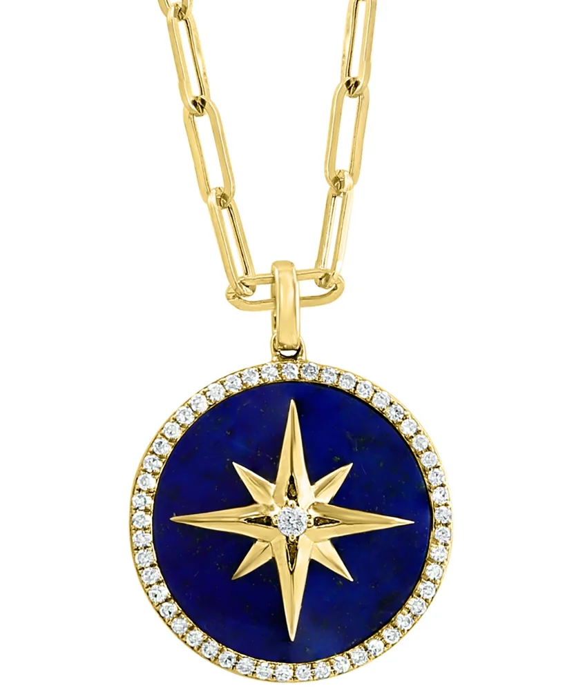 Effy Lapis Lazuli and Diamond (1/4 ct.t.w.) Pendant in 14k Gold