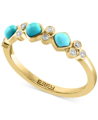 Effy Turquoise & Diamond (1/10 ct. t.w.) Ring in 14k Gold