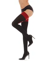 MeMoi Women's Corset Backseam Thigh High Stockings