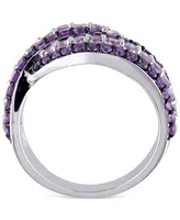 Amethyst (4/5 ct. t.w.) & Rose De France (3/4 Swirl Ring Sterling Silver