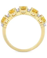 Citrine (1-2/5 ct. t.w.) & White Topaz (1/8 Ring Gold-Plated Sterling Silver