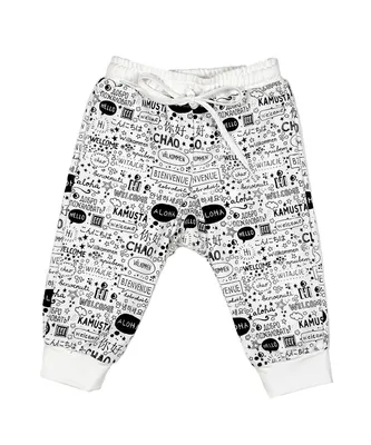Mixed Up Clothing Baby Boys Hello Languages Printed Joggers