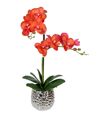 Vickerman 20.5" Artificial Potted Real Touch Phalaenopsis Spray