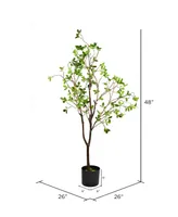 Vickerman 48" Artificial Potted Milan Leaf Tree