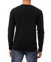 X-Ray Men's Soft Stretch Henley Neck Long Sleeve T-shirt