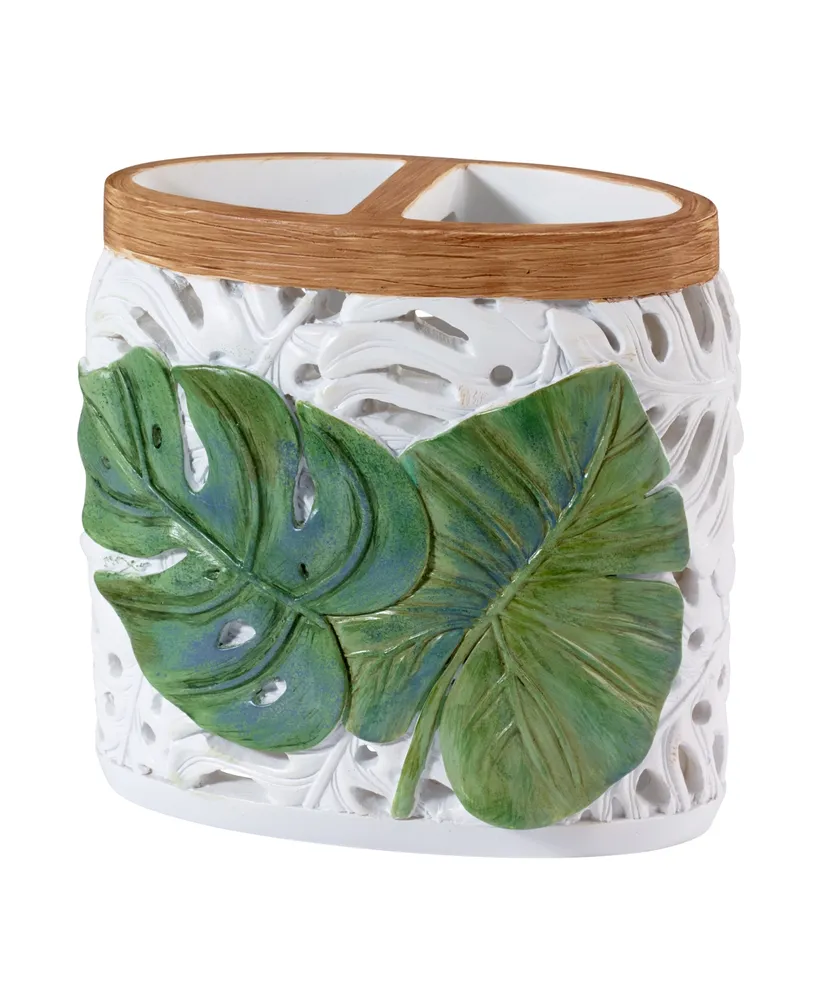 Avanti Viva Palm Leaf Cut-Out Resin Toothbrush Holder