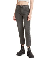 Levi's 501 Cropped Straight-Leg High Rise Jeans