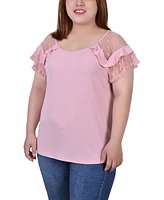 Plus Short Dot Sleeve Top