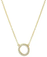 Giani Bernini Cubic Zirconia Circle Pendant Necklace, 16" + 2" extender, Created for Macy's