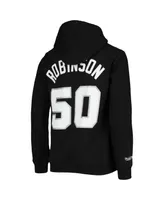 Big Boys and Girls Mitchell & Ness David Robinson Black San Antonio Spurs Hardwood Classics Name Number Pullover Hoodie