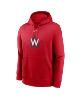 Men's Nike Red Washington Nationals Alternate Logo Club Pullover Hoodie