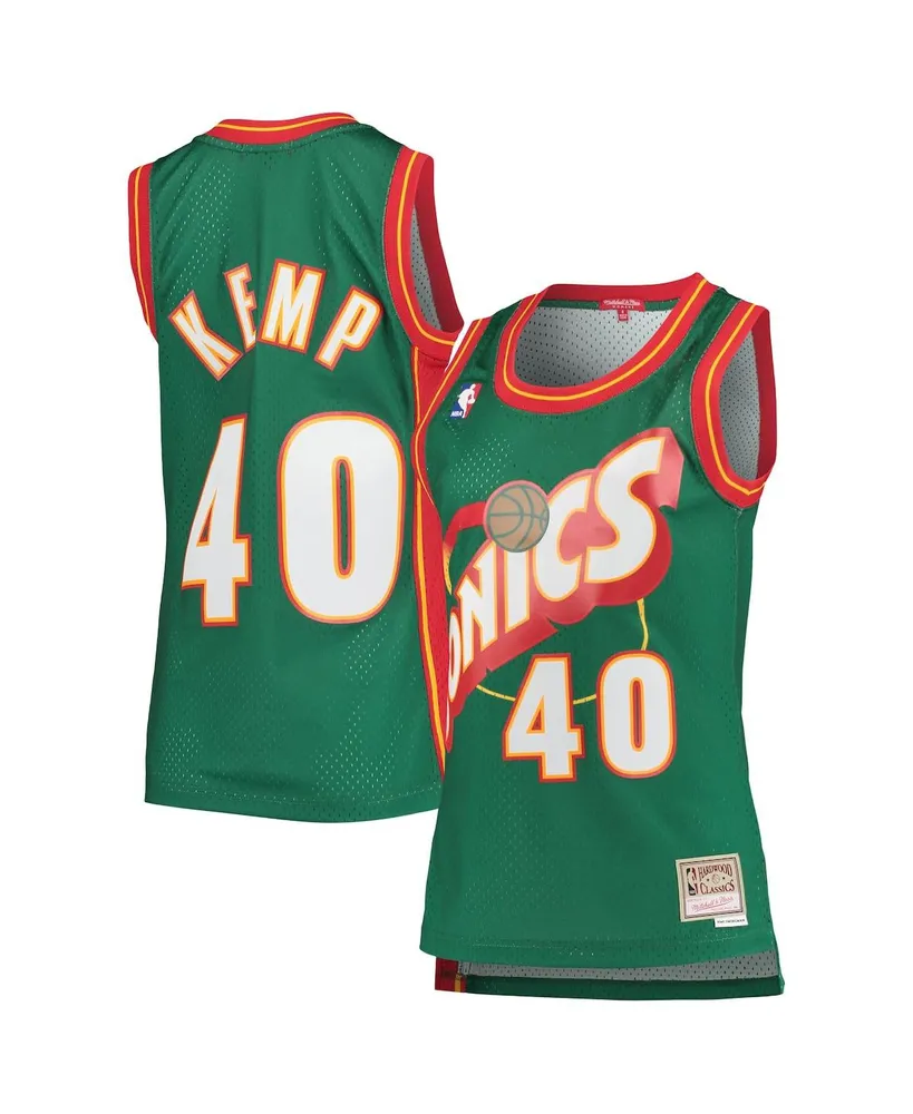 Women's Mitchell & Ness Shawn Kemp Green Seattle SuperSonics 1995-96 Hardwood Classics Swingman Jersey