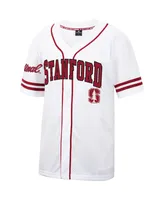 Men's Colosseum White and Cardinal Stanford Free Spirited Baseball Jersey