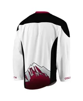 Men's White, Maroon Colorado Mammoth Replica Jersey