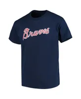 Big Boys Atlanta Braves Distressed Logo T-shirt - Navy Blue