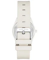 Anne Klein Women's White Solar Ocean Work Plastic Metal Watch, 38.5mm
