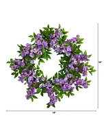 Wisteria Artificial Wreath, 18"