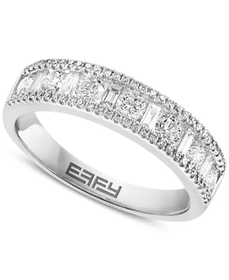 Effy Diamond Round & Baguette Band (3/4 ct. t.w.) in 14k White Gold
