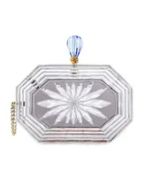 Women's Perfume Bottle Clear Flower Cut Acrylic Box Clutch