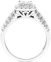 Diamond Quad Cluster Halo Engagement Ring (1 ct. t.w.) in 14k White Gold