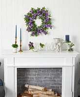 Wisteria Artificial Wreath, 18"