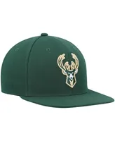 Men's Mitchell & Ness Hunter Green Milwaukee Bucks Ground 2.0 Snapback Hat