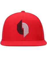 Men's Mitchell & Ness Red Portland Trail Blazers Hardwood Classics Team Ground 2.0 Snapback Hat