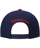 Men's Mitchell & Ness Navy and Red Houston Rockets Hardwood Classics Team Two-Tone 2.0 Snapback Hat