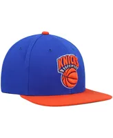 Men's Mitchell & Ness Blue and Orange New York Knicks Hardwood Classics Team Two-Tone 2.0 Snapback Hat