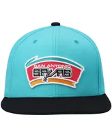 Men's Mitchell & Ness Teal and Black San Antonio Spurs Hardwood Classics Team Two-Tone 2.0 Snapback Hat