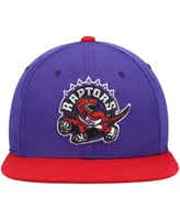 Men's Mitchell & Ness Purple and Red Toronto Raptors Hardwood Classics Team Two-Tone 2.0 Snapback Hat