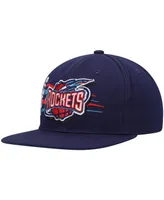 Men's Mitchell & Ness Navy Houston Rockets Hardwood Classics Retro Bolt Deadstock Snapback Hat