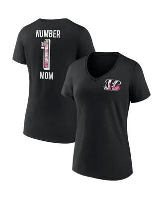 Women's Fanatics Black Cincinnati Bengals Team Mother's Day V-Neck T-shirt
