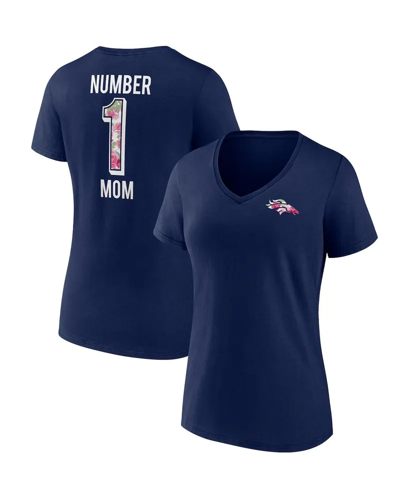 Women's Fanatics Navy Denver Broncos Team Mother's Day V-Neck T-shirt