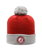 Men's Top of the World Crimson and Gray Alabama Crimson Tide Core 2-Tone Cuffed Knit Hat with Pom