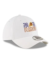 Men's New Era White Phoenix Suns 2022 Nba Playoffs Bubble Letter 39THIRTY Flex Hat