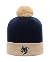 Men's Top of the World Navy and Gold Georgia Tech Yellow Jackets Core 2-Tone Cuffed Knit Hat with Pom