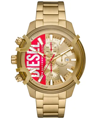 Diesel Men's Chronograph Griffed Gold-Tone Stainless Steel Bracelet Watch 48mm